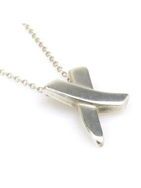 Auth Tiffany&Co. X Kiss Necklace Silver #302986T12B